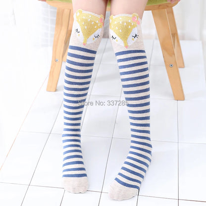 infant Child warmer ankle short lovely socks Cartoon Kids Knee High long cotton Baby cute Animal Over Knee Socks girls stockings