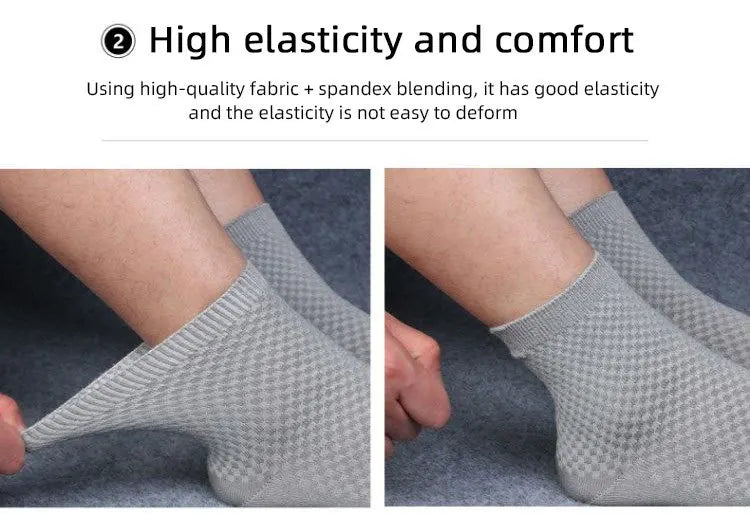 5pairs/Men's High Quality Bamboo Fiber Socks Men's Sweat Absorbent Breathable Medium Tube Socks Business Casual Large Size 38-45