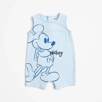 2025 New Summer Baby Jumpsuits Fashion Mickey Minnie Hello Kitty Infant Rompers Newborn Baby Clothes