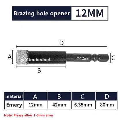 5-16mm Hexagonal Shank Brazed Dry Ceramic Tile Drill Bit Marble Granite Vitrified Tile Hole Opener Diamond Drill Bit