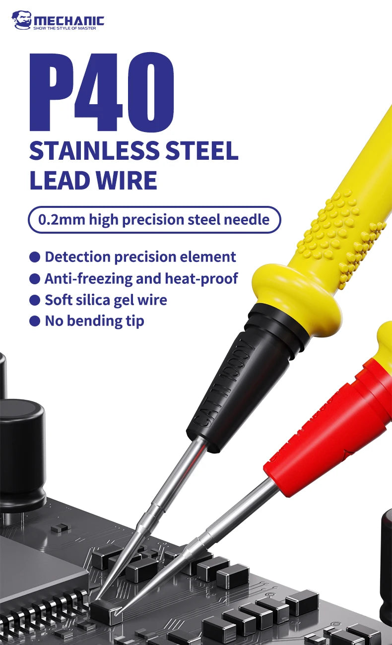 Mechanic P40 Stainless Steel Lead WIRE Heat Proof Anti Freezing High Precision Steel Needle Probe Accurate Measurement Tool