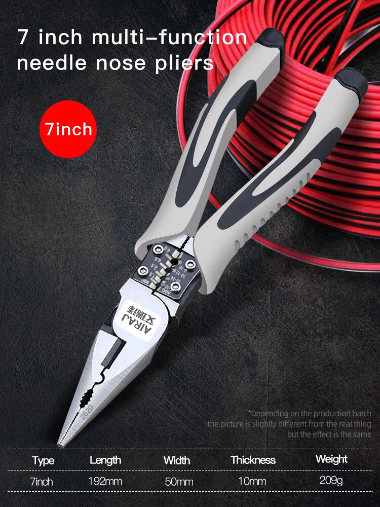 AIRAJ 7/8/9 Inch Multifunction Pliers Combination Pliers Stripper Crimper Cutter Duty Wire Pliers Diagonal Pliers Hand Tools