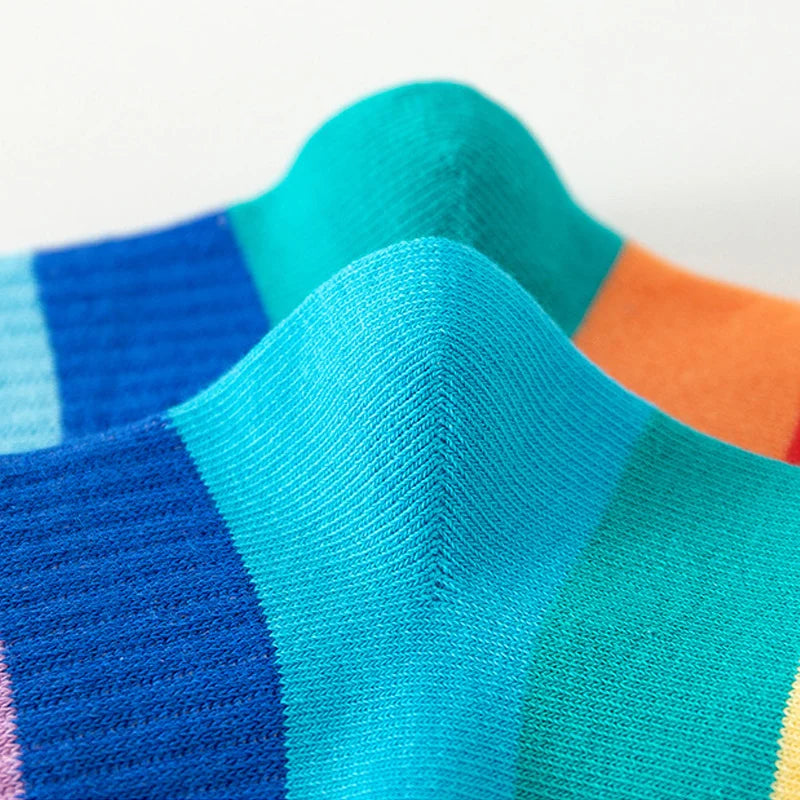 1/5/10/20 pairs/lot Girls Kids Socks Rainbow Striped Cute Children Ankle Short Breathable Cotton Fashion Toddler Sock