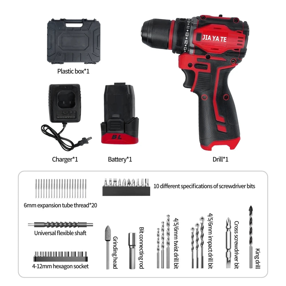 110V/220V 16.8V 21V Brushless Cordless Drill Rechargeable Electric Screwdriver Impact 80NM 2 Gear Speed Tool For Makita Battery