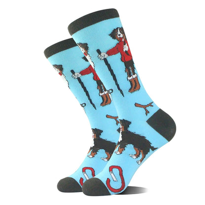 Cotton Happy Funny Socks Men Alien Planet Shark Crazy Design Sokken Unisex Novelty Dinosaur Crew Skateboard Calcetines Hombre