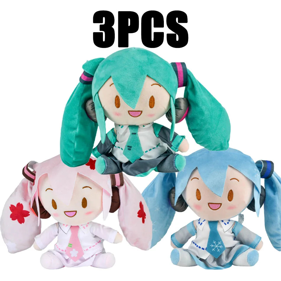 5PCS 20-29cm Hatsune Miku Plush Fuwafuwa Anime Kawaii Cute Cool Toys Dolls Plush Room Car Desk Decoration Birthday Gifts For Fan