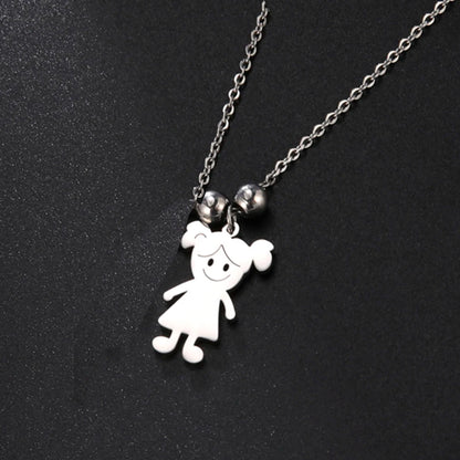 Personalized Boy Girl Necklace Custom Chain Name Mother Kid Family Valentines Gift For Women Men Stainless Steel Pendant Jewelry