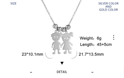 Personalized Boy Girl Necklace Custom Chain Name Mother Kid Family Valentines Gift For Women Men Stainless Steel Pendant Jewelry