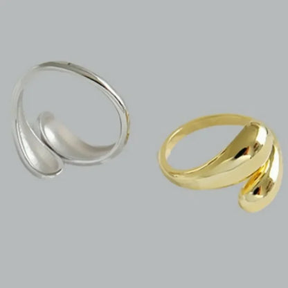 Gold Silver Color High-quality Smooth Geometric Irregular Hollow Opening Rings For Women Fashion Birthday Party Jewelry