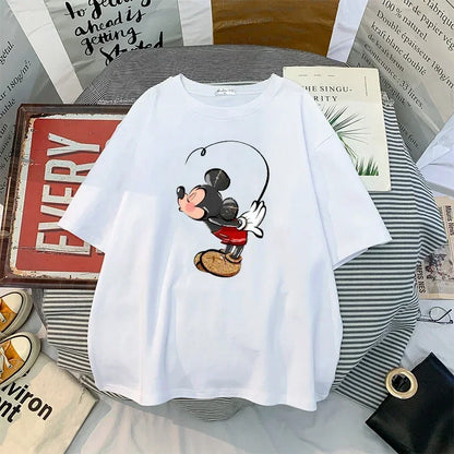 Women New Mickey Mouse Tshirt Korean Version of Loose Half-sleeved Women's Tshirt Clothes Y2K Goth