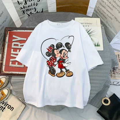 Women New Mickey Mouse Tshirt Korean Version of Loose Half-sleeved Women's Tshirt Clothes Y2K Goth