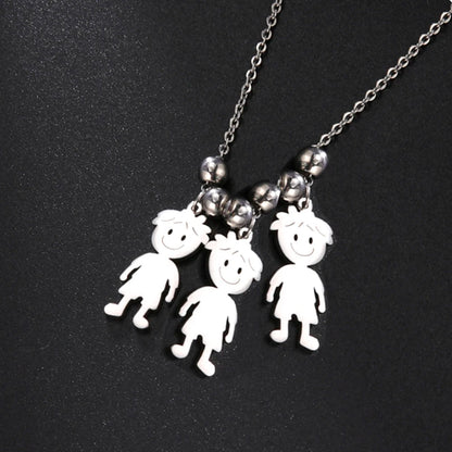 Personalized Boy Girl Necklace Custom Chain Name Mother Kid Family Valentines Gift For Women Men Stainless Steel Pendant Jewelry