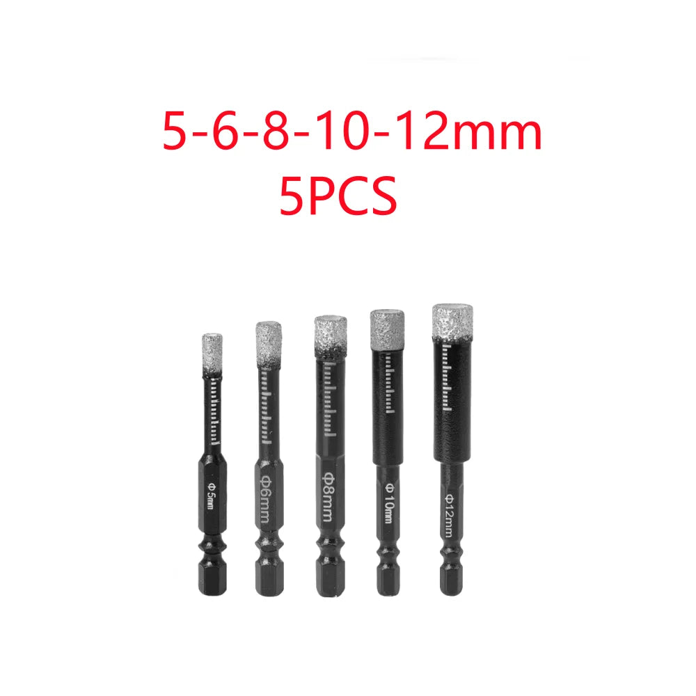 5-16mm Hexagonal Shank Brazed Dry Ceramic Tile Drill Bit Marble Granite Vitrified Tile Hole Opener Diamond Drill Bit