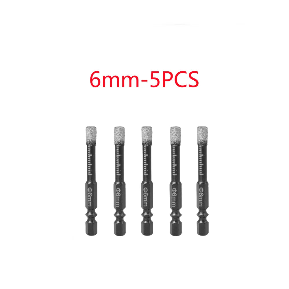 5-16mm Hexagonal Shank Brazed Dry Ceramic Tile Drill Bit Marble Granite Vitrified Tile Hole Opener Diamond Drill Bit