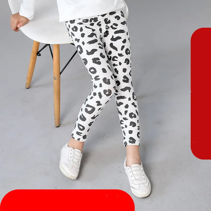 2 to 9 Years Girls Leggings Kids Outdoor Travel Clothes Pencil Pants Long Casual Floral Slim Leggings Teenage Children Trousers