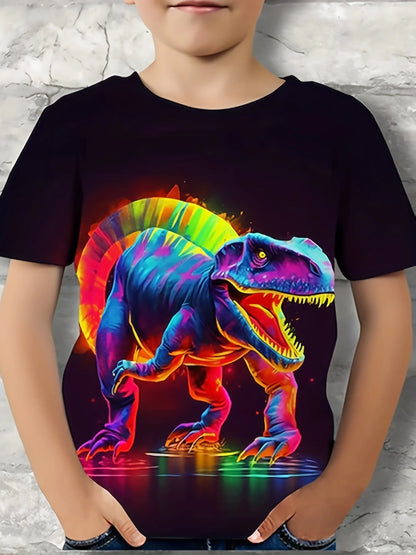 Children's Clothing Boys Tshirt Short Sleeve Child T-Shirt 3D Dinosaur Print Casual Kids Summer Clothes Girls Clothes Tops Tee