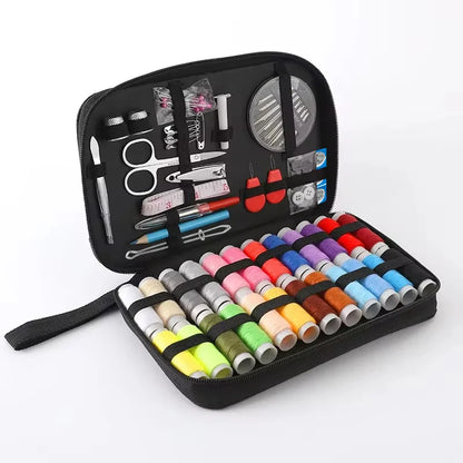 Complete Sewing Kit with Threads Needles Scissors Tape Measure Buttons Portable Travel DIY Embroidery Handwork Sewing Tool Set