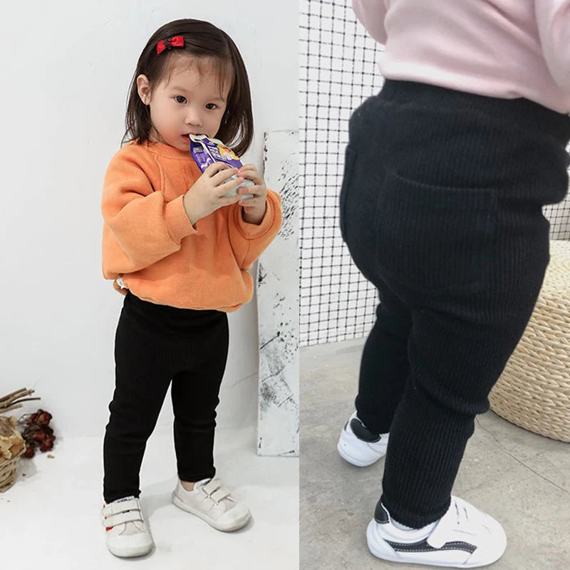 Candy Color Girls Pants New Spring Autumn Long High Waist Trousers for Kids Baby Girls Boy Cotton Soft Leggings Sweatpant Child