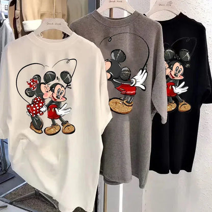 Women New Mickey Mouse Tshirt Korean Version of Loose Half-sleeved Women's Tshirt Clothes Y2K Goth