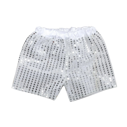 Toddler Kids Baby Girls Boys Sparkly Sequins Elastic Waist Birthday Shorts Pants Party Shorts Breathable Plus Size Pants