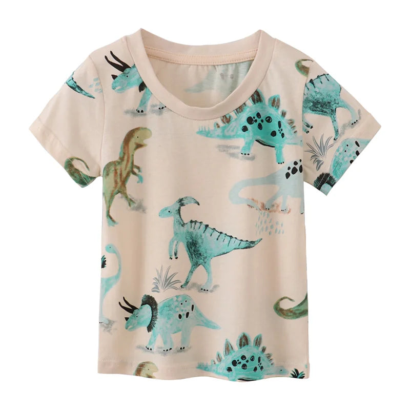 Jumping Meters 2-7T Summer Girls Boys T Shirts With Animals Print Giraffe Children's Clothes Kids Tees Tops