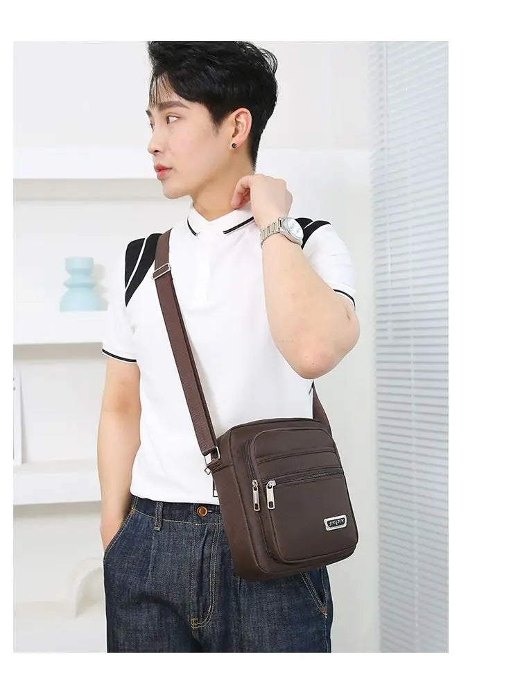 Waterproof Men Crossbody Bags Male Nylon Shoulder Bags Boy Messenger Bag Man Handbags For Travel Casual Large Satchel Grey Bags