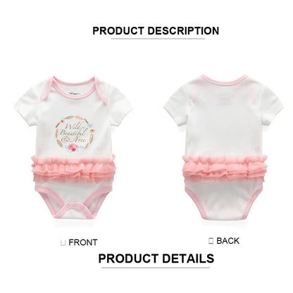 Kiddiezoom 3 Pcs Newborn Cartoon Short Sleeve Baby Boy Girl Bodysuits Soft 100%Cotton Baby Onesies Unisex Baby Clothes