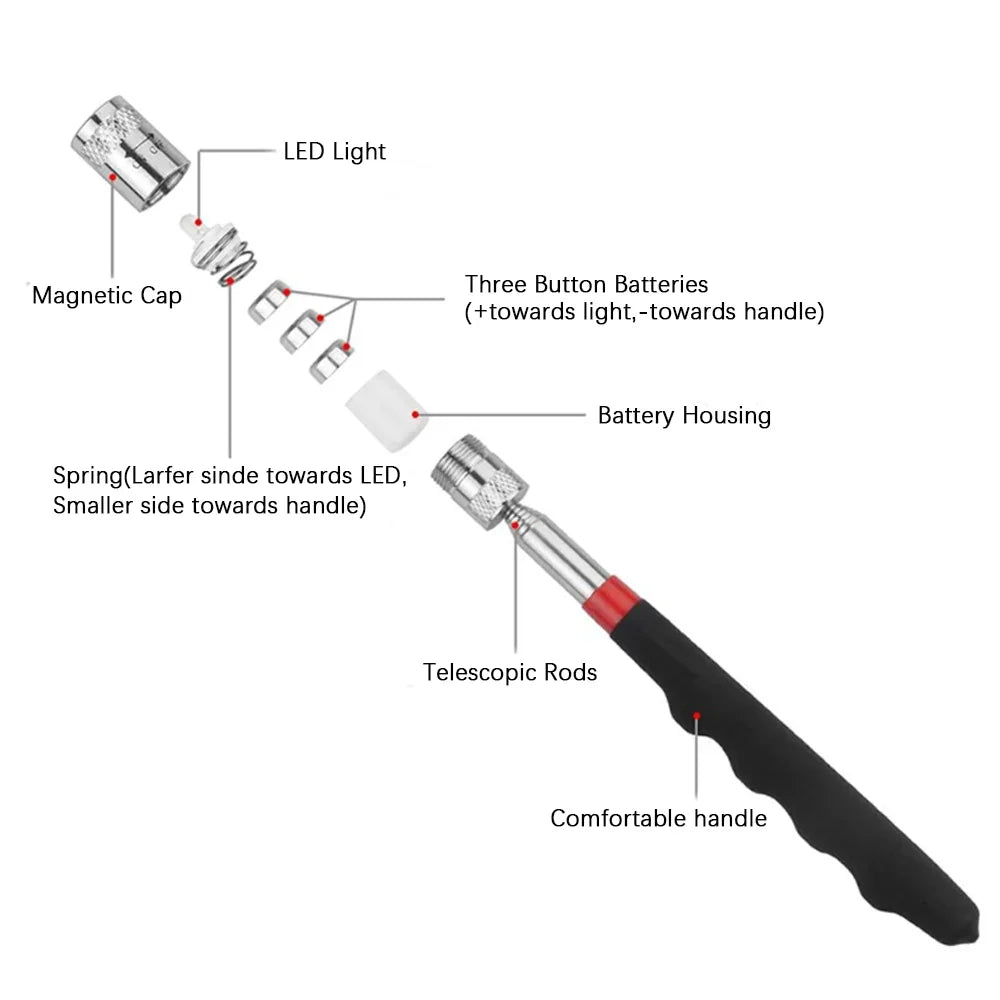 New Mini Portable Telescopic Magnetic Magnet Pen Handy Tool Capacity for Picking Up Nut Bolt Extendable Pickup Rod Stick