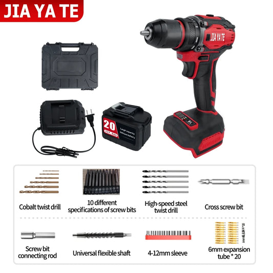 110V/220V 16.8V 21V Brushless Cordless Drill Rechargeable Electric Screwdriver Impact 80NM 2 Gear Speed Tool For Makita Battery