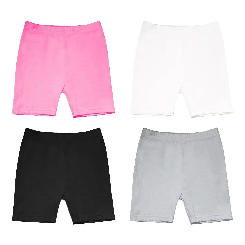 4pcs Girls Safety Pants Modal Dance Leggings Shorts 2024 Soft Candy Color Panties Girls Underwear Short tights Aged 3-12 Years