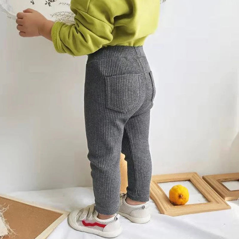 Candy Color Girls Pants New Spring Autumn Long High Waist Trousers for Kids Baby Girls Boy Cotton Soft Leggings Sweatpant Child