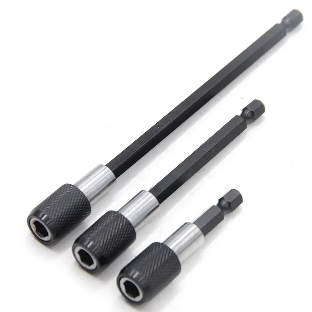 3PC Hexagonal Quick Release Self-locking Extension Rod Electric Drill Driver Quick Transfer Rod Screwdriver Extension Rod Tool