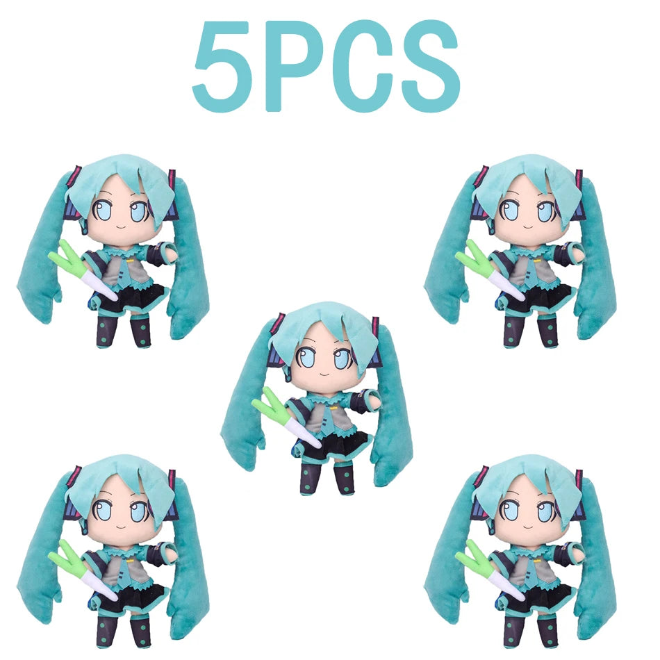 5PCS 20-29cm Hatsune Miku Plush Fuwafuwa Anime Kawaii Cute Cool Toys Dolls Plush Room Car Desk Decoration Birthday Gifts For Fan