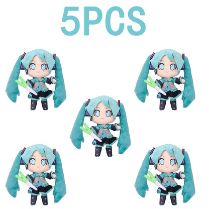 5PCS 20-29cm Hatsune Miku Plush Fuwafuwa Anime Kawaii Cute Cool Toys Dolls Plush Room Car Desk Decoration Birthday Gifts For Fan