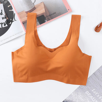 Women Ladies Seamless Wireless Bras Padded Bralette Yoga Running Sports Crop Tops Vest With Chest Pad