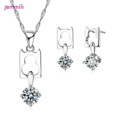 Super Deal Genuine 925 Streling Silver Jewelry Sets Women Girls Wedding Party Fine Jewelry Accessory Multiple Style