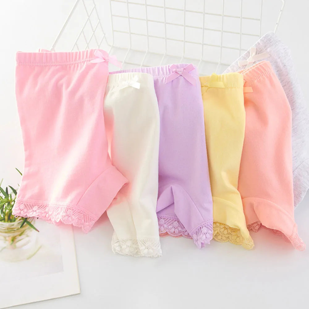 Girls Safety Panties Kids Cotton Children Underwear Children's Briefs Cartoon Beach Short Solid color For 2-11 Years Old 2pcs