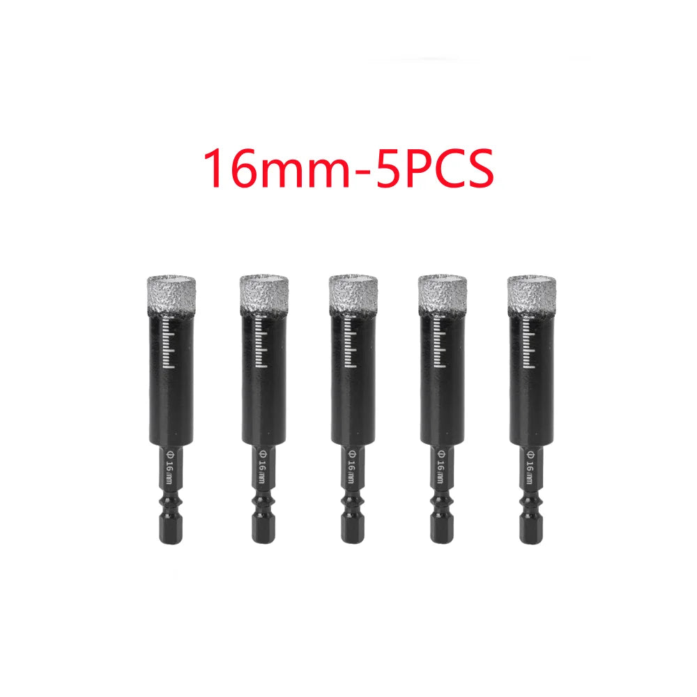 5-16mm Hexagonal Shank Brazed Dry Ceramic Tile Drill Bit Marble Granite Vitrified Tile Hole Opener Diamond Drill Bit