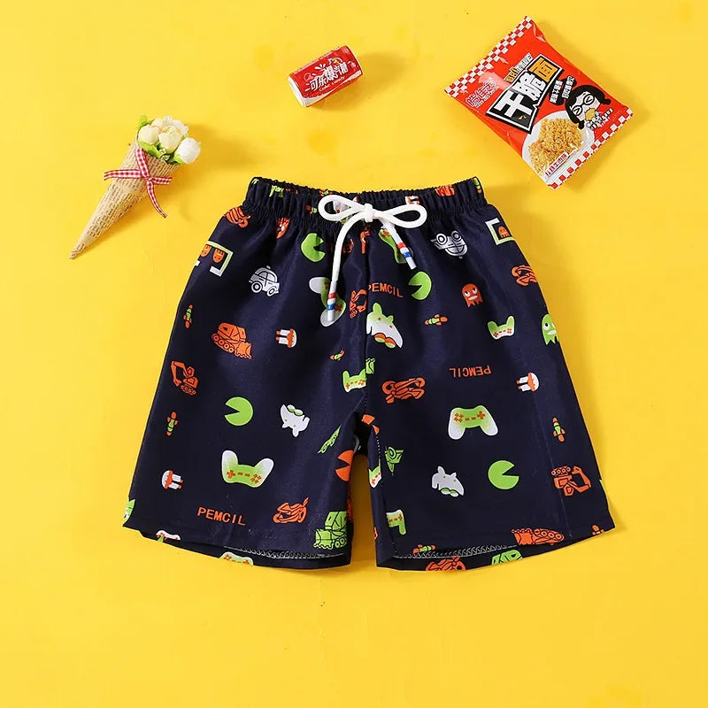 1-12Y Children's Sport Shorts Beachwear Summer Swimming Trunks for Baby Boys Toddler Girls Casual Loose Outerwear Cartoon Pants