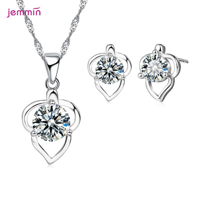 Super Deal Genuine 925 Streling Silver Jewelry Sets Women Girls Wedding Party Fine Jewelry Accessory Multiple Style