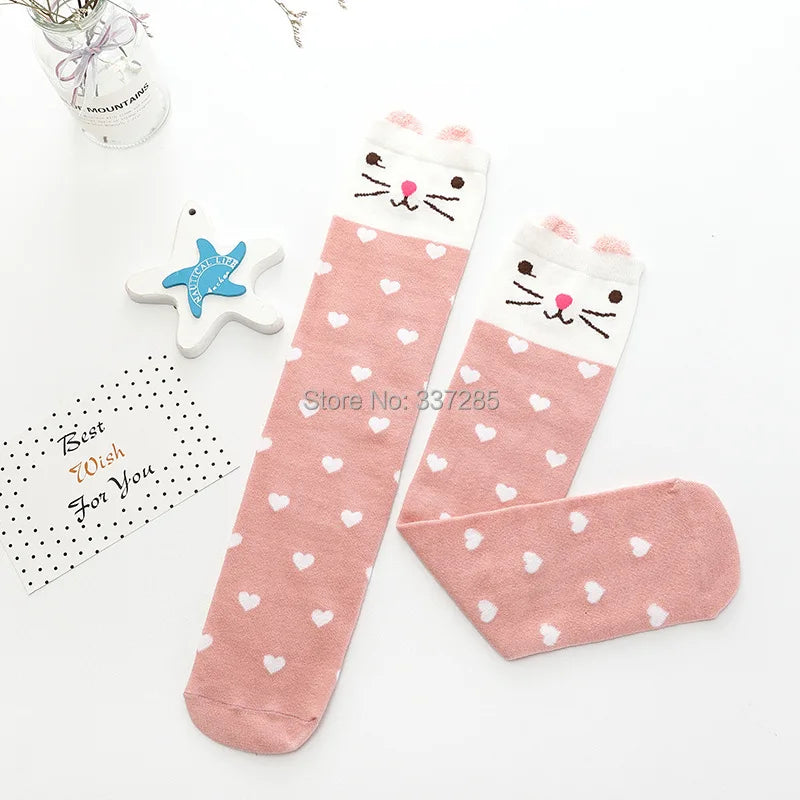 infant Child warmer ankle short lovely socks Cartoon Kids Knee High long cotton Baby cute Animal Over Knee Socks girls stockings