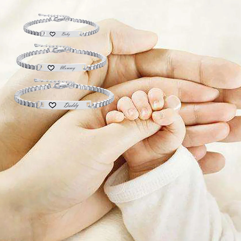 Adjustable Length Kids Man Women Baby ID Bracelets Stainless Steel Jewelry Girl Boy Children Anti Lost Jewelry Custom Name Phone