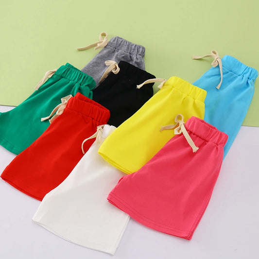 Solid Color Baby Shorts Summer Beach Shorts for Kids Candy Color Sports Pants for Girls Cotton Children Casual Shorts Clothing