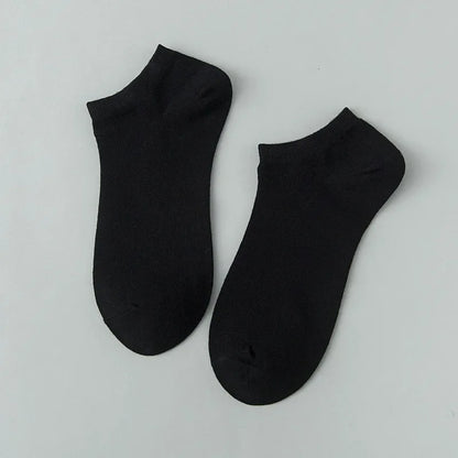 20Pcs/ Men's Socks Spring Summer Thin Breathable Soft Polyester Cotton Socks Black Casual Business Ankle Boat Socks Size EU38-45