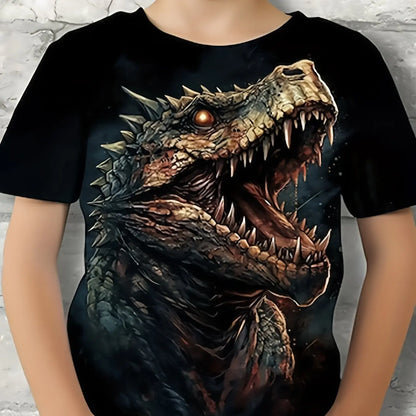 Children's Clothing Boys Tshirt Short Sleeve Child T-Shirt 3D Dinosaur Print Casual Kids Summer Clothes Girls Clothes Tops Tee