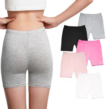 4pcs Girls Safety Pants Modal Dance Leggings Shorts 2024 Soft Candy Color Panties Girls Underwear Short tights Aged 3-12 Years