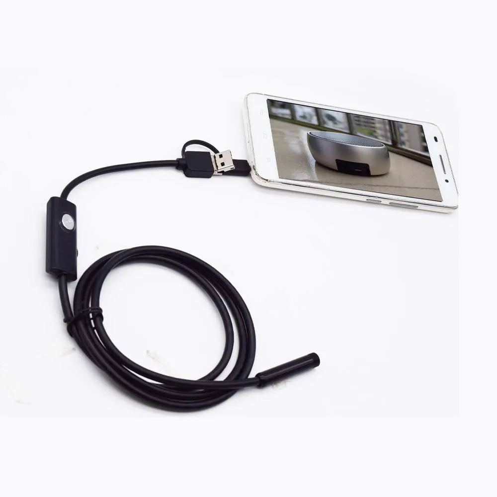 Industrial Endoscope Waterproof Three in One Mobile Phone Direct Connection, 7mm 1m Hose, Portable Auto Repair Probe