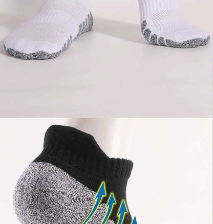 3pairs thickened towel bottom running socks mesh boat socks non-slip breathable sports socks Low cut Men's socks Women's socks