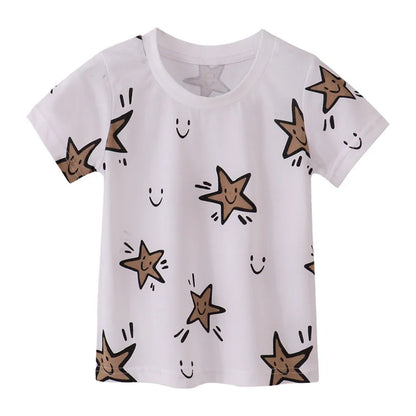 Jumping Meters 2-7T Summer Girls Boys T Shirts With Animals Print Giraffe Children's Clothes Kids Tees Tops