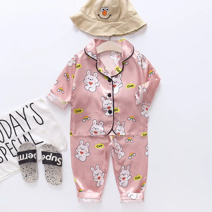 Children's Pajamas Set Baby Suits Kids Clothes Long Sleeve Toddler Boys Girls Tops Pants Set Home Wear Kids Pyjamas Nightgown